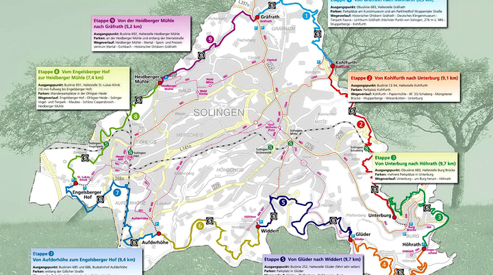 Karte Klingenpfad Solingen | © STADTMARKETING Klingenstadt Solingen